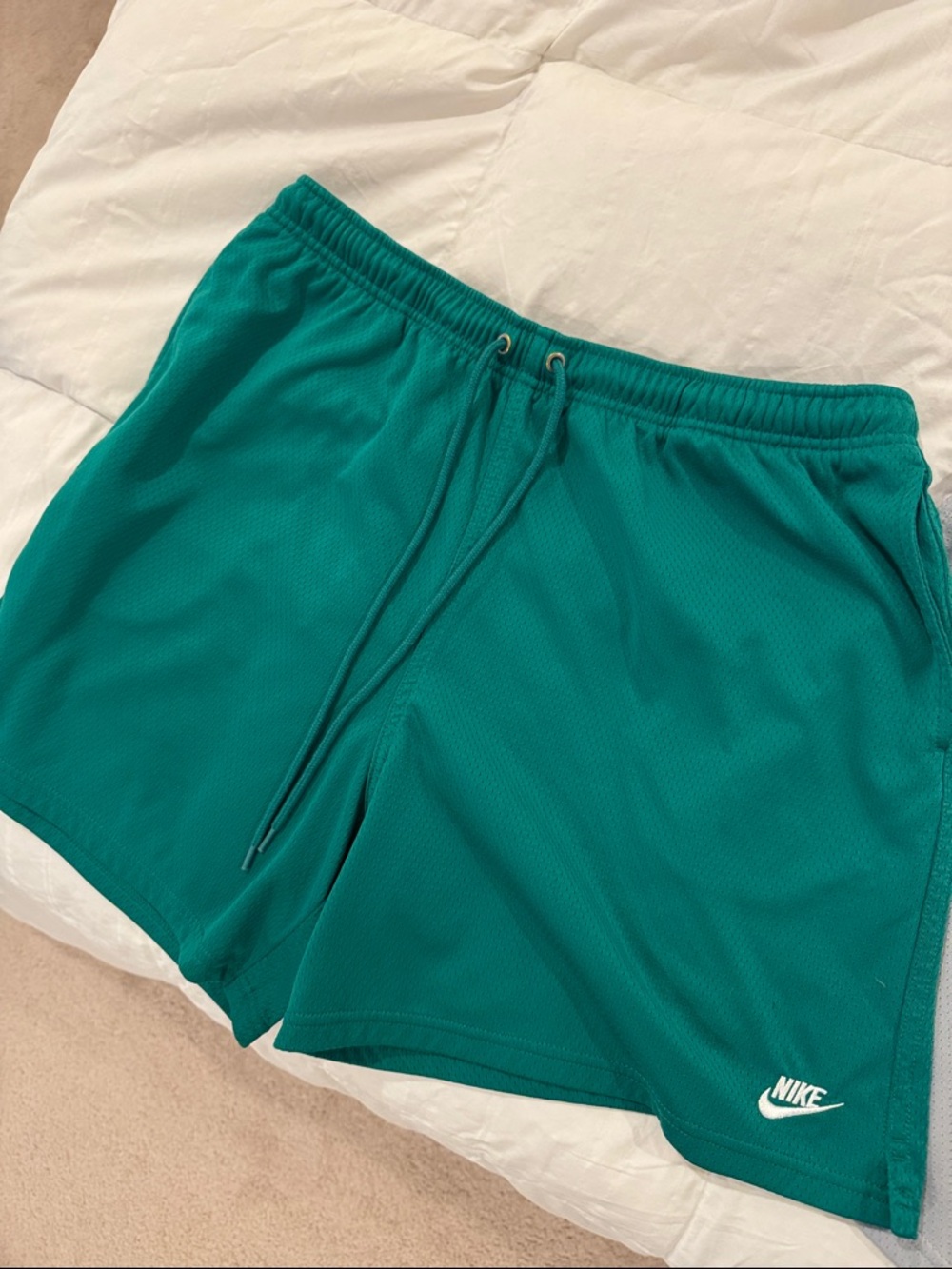 Nike Men’s Athletic Shorts Duo - Kelly Green & Light Gray - Picture 2 of 3